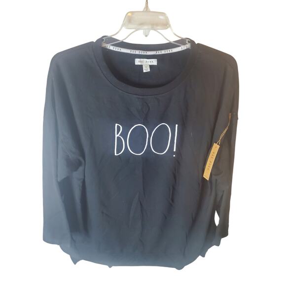 Rae Dunn "Boo" Black Sweatshirt, NWT, 1X - Picture 1 of 6